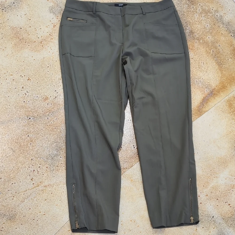 Alfani | Olive Green Stretch Comfy Trousers Comfy Office Size 14P - Picture 5 of 11